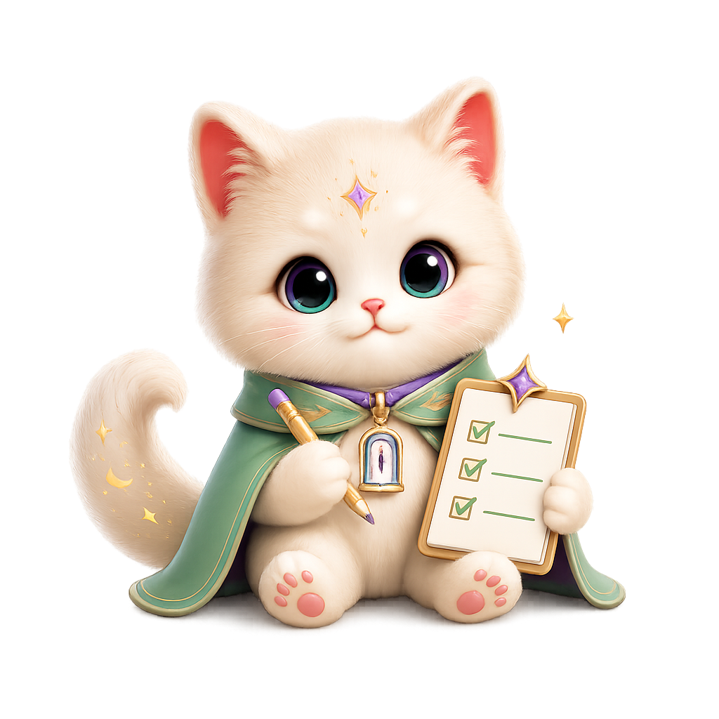 Котик с чек-листом